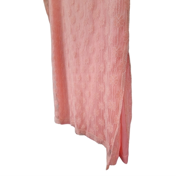 NWT BB Dakota Steve Madden Twist Neckline Lace Amici Dress Coral Sz L Bodycon - Picture 7 of 13